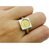 Anillo Plata Oro San Benito Cuadrado Mujer Regalo Estuche