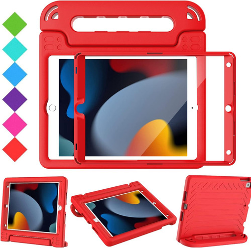 Funda Para iPad Bmouo, Para 9°, 8° Y 7° Generación, Rojo