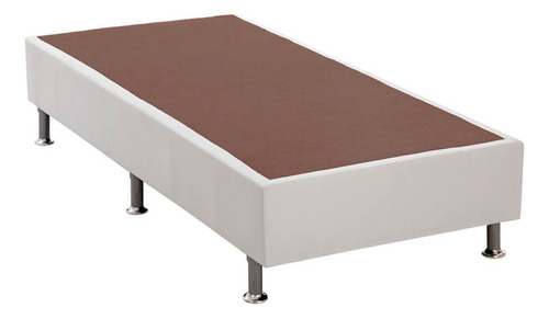 Base Solteiro Cama Box Courino 25x88x188 Branco