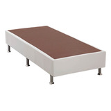 Base Solteiro Cama Box Courino 25x88x188 Branco