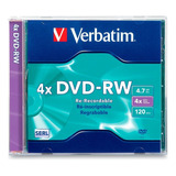 Dvd Rw Regrabable 4x 4.7gb Caja Slim 120min Verbatim 