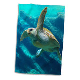 Toalla De Mano 3d Rose Water Turtle In The Sea Life Ocean, 1