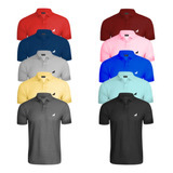 Kit 10 Camisa Slim Masculina Gola Polo Manga Curta Piquet