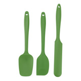 Espátulas De Silicona Kit Para Cocina Hornear Verde 3pzs