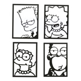 Cuadros X 4 Siluetas Los Simpson - Impresión 3d