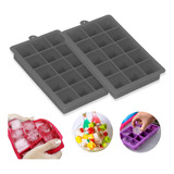 Kit 2 Forma De Gelo Grande Silicone 15 Cubos Whisky Drink