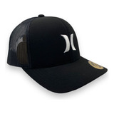 Gorra Hurley Del Mar Negra Con Logo Blanco Snapback