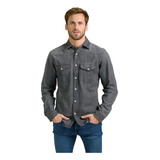 Camisa Jean Denim Slim Fit Algodón Hombre Mistral 35037