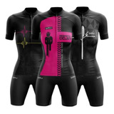 Conjunto Ciclismo Blusa Feminina + Bermuda Espuma Way Pro