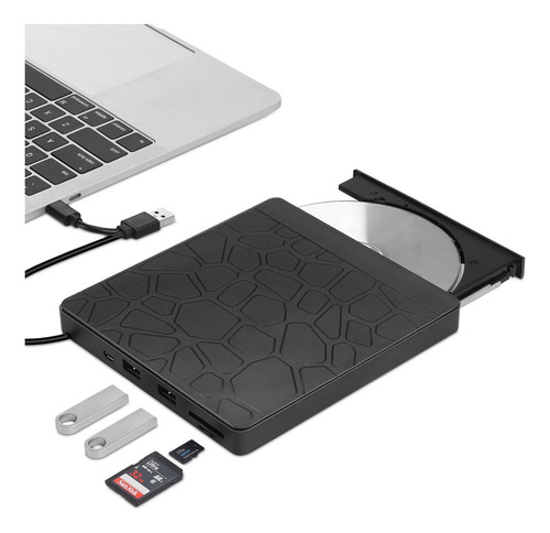 Unidad Óptica Externa Usb3.0 Tipo-c Cd Burner