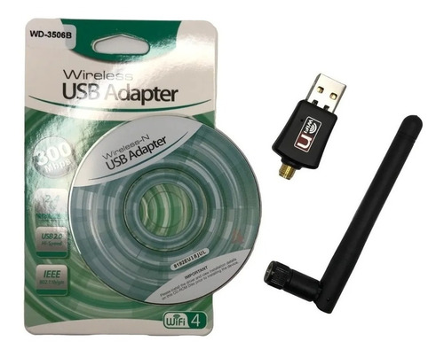 Adaptador Usb 2.0 Antena Wifi 802.11n Wireless 300mbps 2.4gh