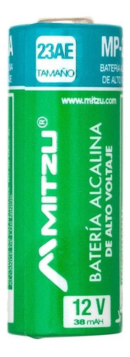 Pila  Mitzu High Voltage Alkaline 23a Cilíndrica - 1 Unidad 12v