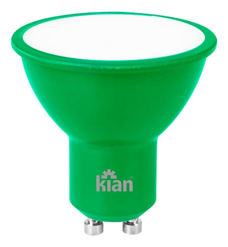 Lâmpada Dicroica Led Mr16 4w Verde Base Gu10 Bivolt Kian