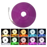 Tira Led Neón Flexible Unicolor Decorativa 5 Metros Color De La Luz Morado Impermeable Iluminación Led Manguera Led 120 Leds Por Metro Recortable