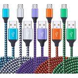 Cable Cargador Usb A Micro Usb | 5 Piezas / Multicolor | ...