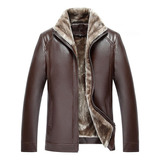 Cazadora De Piel Acolchada Polar De Hombre Talla Grande