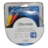 Cable Audio Y Video 3 Rca Plug A 3 Rca Plug Pb-l2