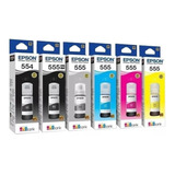 Tinta Epson 555 Original L8180 L8160 Kit 6 Tintas T555 T554