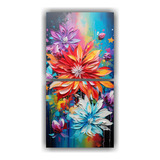 100x50cm Cuadro Floral En Lienzo Para Oficina Bastidor Mader