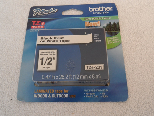 Cinta Repuesto Brother Tze-231 P/ Impresoras P-touch 1/2'' 