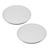 Pratos De Ceramica Branco Raso Jogo Com 2 Peças 27,5cm