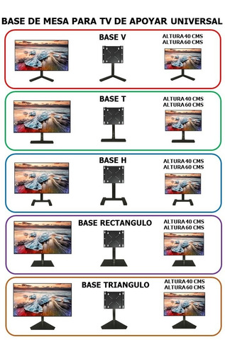 Soporte Base Escritorio Mesa Fijo 10x10 Led Tv 20-24 Pulgada