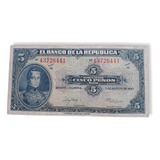 Billete De 5 Pesos Oro De 1947