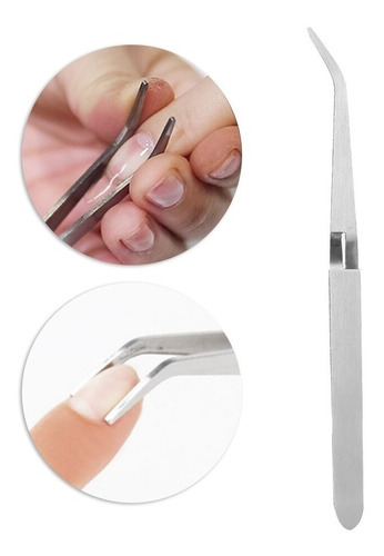 Pinza Curva C Para Uñas Acrílico Acero Inoxidable Manicure