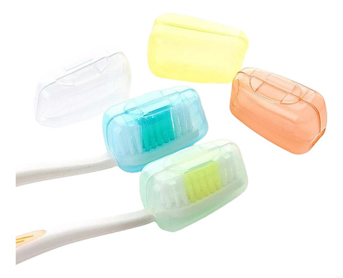 Set 5 Cubre Cepillo De Dientes Color Higiene Bucal Portatil