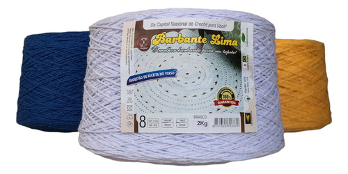 Barbantes Coloridos 2,0kg N°6 8 (6kg) Kit 3 Cones Grandes*