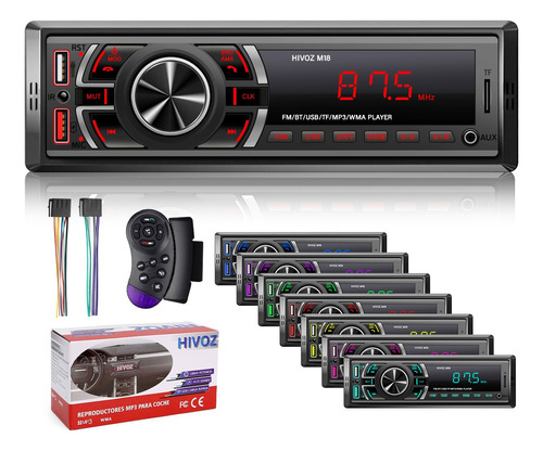 Auto Estereo Coche Reproductor Mp3 Radio Con Bt Aux Usb Sd