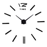 Reloj De Pared 3d Tamaño 100 X 100 Cm Color Negro 