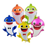 Pack 5 Globos Metalizados Familia Baby Shark 65 Cms