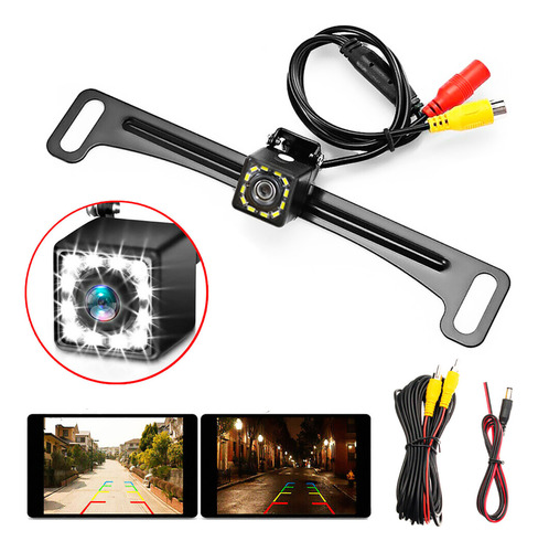 Camara De Reversa Universal Portaplaca 12 Led 10m Cable