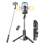 Trípode Para Selfie Stick Con Luz 45 Pulgadas Extra Largo