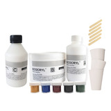 Kit Completo Resina Acrílica Ecocryl 700gr + Pigmento + Laca