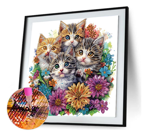 Pintura Con Forma Especial De Diamante Con Forma De Gato