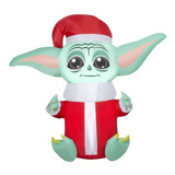 Inflable D Navidad Star Wars Baby Yoda Santa Grogu 1.52m *sk