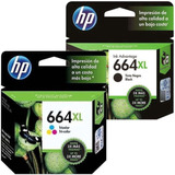 Pack 2 Tintas Hp 664 Xl Originales Negra Y Color