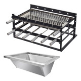 Grill Suporte Manual 6 Espetos Com Braseiro 71x50 + Grelha