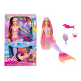 Barbie Fantasía Muñeca Sirenas Colores Mágicos Cabello Rosa