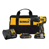 Taladro Percutor Atornillador Inalámbrico De 13mm Dewalt Dcd709d2 20v + 2 Baterías De 2ah + Accesorio Con Bolso