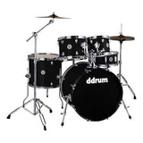 Ddrum D2 5-piece Complete Drum Set, Midnight Black W/ Cy Eea