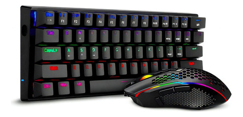 Combo T-dagger Main Force Black -teclado 60%+ Mouse- Español Negro Negro