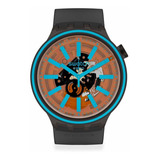 Reloj Swatch Big Bold Fire Taste - So27b112 - 47 Mm Color De La Malla Gris Color Del Bisel Gris Color Del Fondo Azul