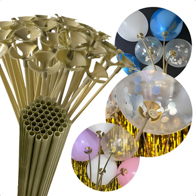 Paq 50 Bases para Globos 50 Varillas 42 cm\u002F 16in y 50 Copas Conos Chupones Color Dorado Pálido Decoracion para Fiestas GRUPO CARNAVALLIA | MercadoLibre