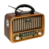 Radio Retro Vintage Am Fm Usb Sd Portatil Tomada C Lanterna