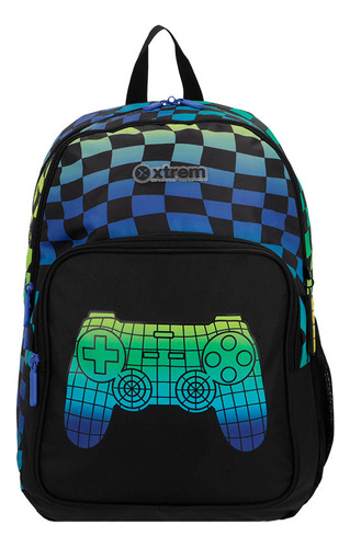 Mochila Xtrem Hopper 4xt Black Gamer Color Negro Diseño De La Tela Lisa