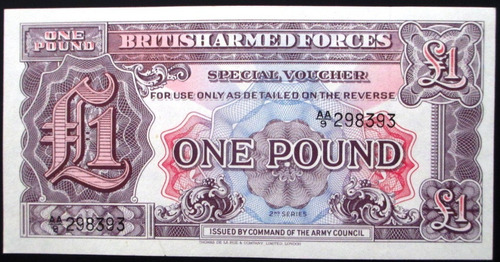 C8326  Inglaterra - Cédula De 1 Pound Forças Armadas De 1962