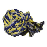 Juguete Para Perro Pelota De Hilo Mordedera Chico Y Mediano Color Azul/gris/amarillo 11544